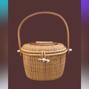 Vintage 1960’s Nantucket Woven Basket Handbag
